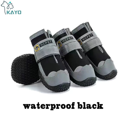 Dog Shoes Reflective Waterproof Anti-slip Footwear For Medium Large Dog