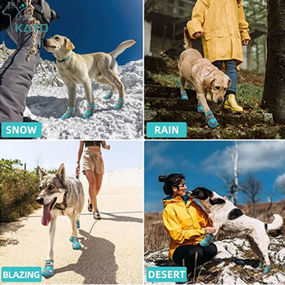 Dog Shoes Reflective Waterproof Anti-slip Footwear For Medium Large Dog