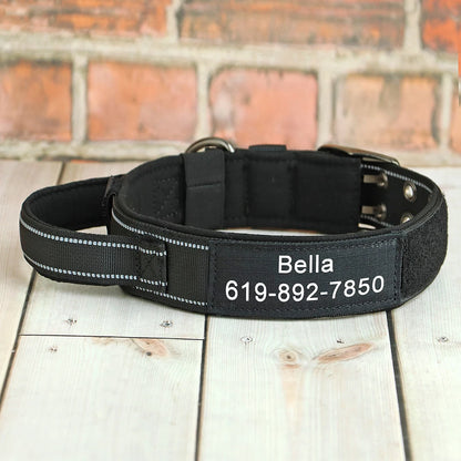 Custom Military Grade Nylon Dog Collar Personalized Tactical for Medium Large Dogs