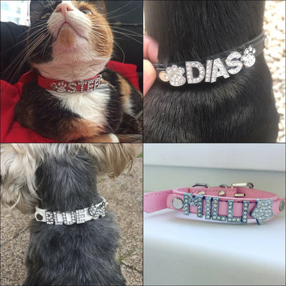 Bling Rhinestone Personalized Collar for Small Dog and Cat