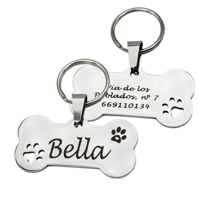 Pet ID Tag Personalized Free Engraved Keychain