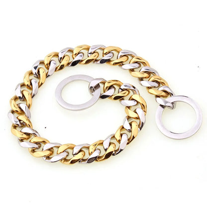 Stainless Steel Dog Chain Collar Cuban Link Training Slip Chain