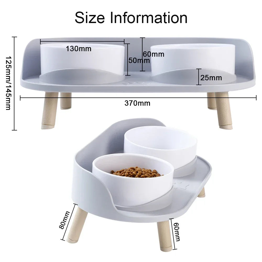 Pet Elevated Double Bowls Feeder
