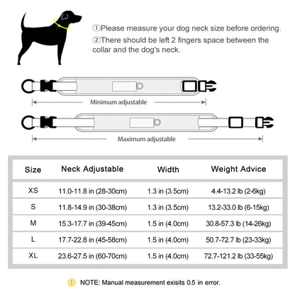 Mesh Breathable Personalised Dog Collar For Small Medium Large Dogs