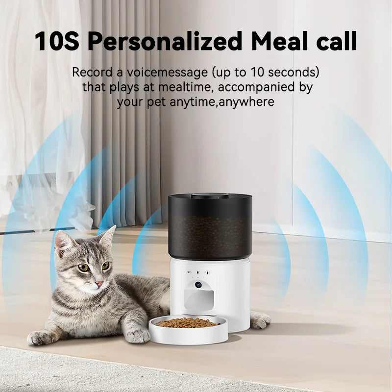 3L ROJECO Automatic Remote Control Cat Food Dispenser With Video Camera