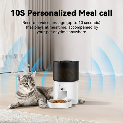 3L ROJECO Automatic Remote Control Cat Food Dispenser With Video Camera
