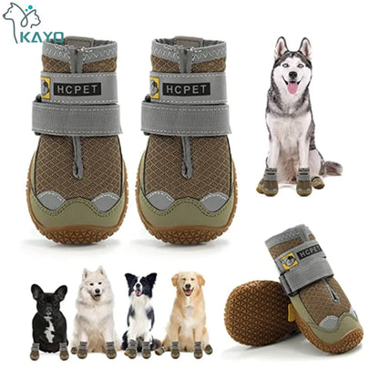 Dog Shoes Reflective Waterproof Anti-slip Footwear For Medium Large Dog