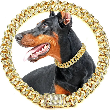 Pet Jewelry Necklace: Luxury Chain Collar For Small Medium Large Dogs and Cats