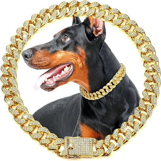 Pet Jewelry Necklace: Luxury Chain Collar For Small Medium Large Dogs and Cats