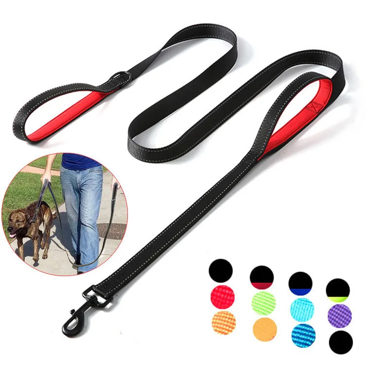 Double Handle Heavy Duty Nylon Dog Leash For Dog