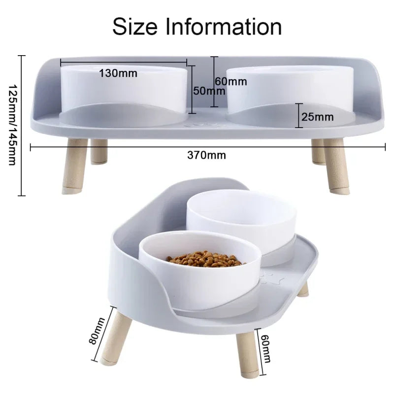 Pet Elevated Double Bowls Feeder