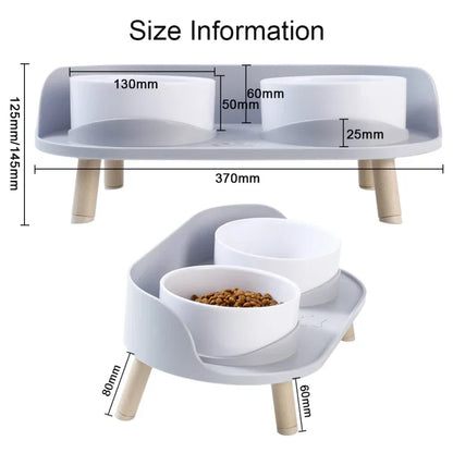 Pet Elevated Double Bowls Feeder