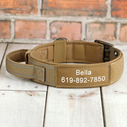 Custom Military Grade Nylon Dog Collar Personalized Tactical for Medium Large Dogs