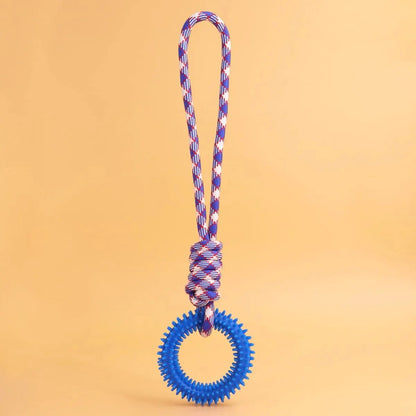 Teeth cleaning ring tug toy for dog