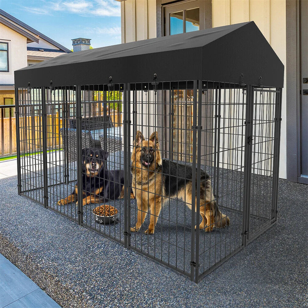 Heavy Duty Large Dog Kennel with Roof Cover