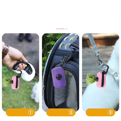 Pet Poop Bag Holder: Waste Bag Dispenser with Leash Hook