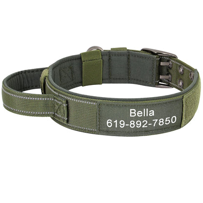 Custom Military Grade Nylon Dog Collar Personalized Tactical for Medium Large Dogs