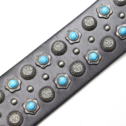 Original Leather Dog Collar 2inch Wide Luxury Riveted Necklace for Medium Large Dogs