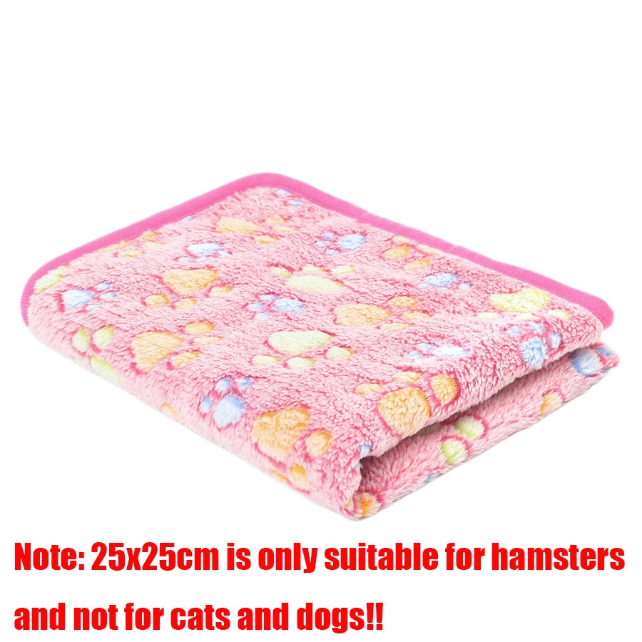 Pet Flannel Blanket Paw Print Pattern Pet Sleeping Mat for Cat Dog