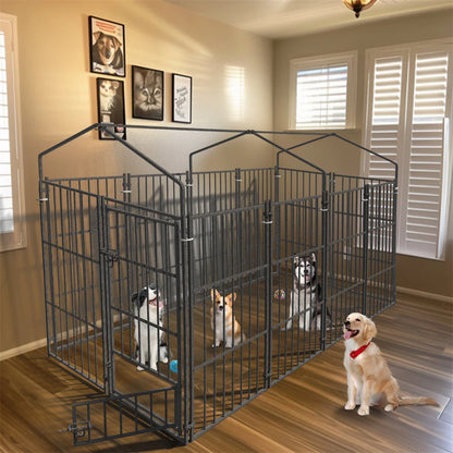 Heavy Duty Large Dog Kennel with Roof Cover