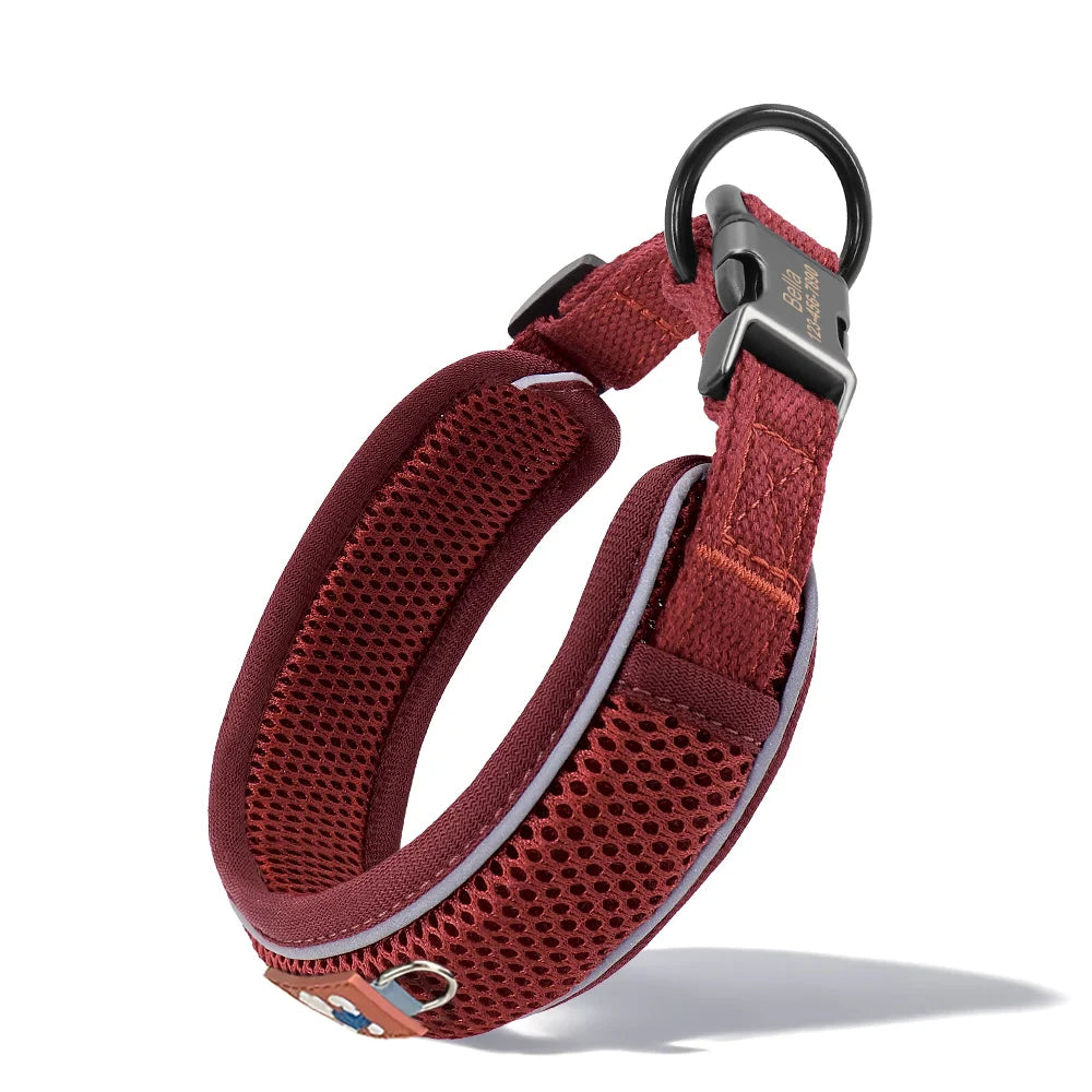 Mesh Breathable Personalised Dog Collar For Small Medium Large Dogs