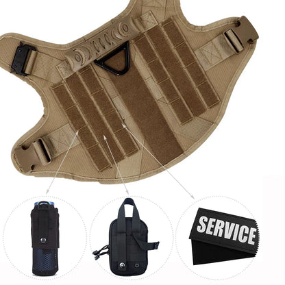 Large or Medium Dog Harness and Leash Set: Military Grade Tactical Harness