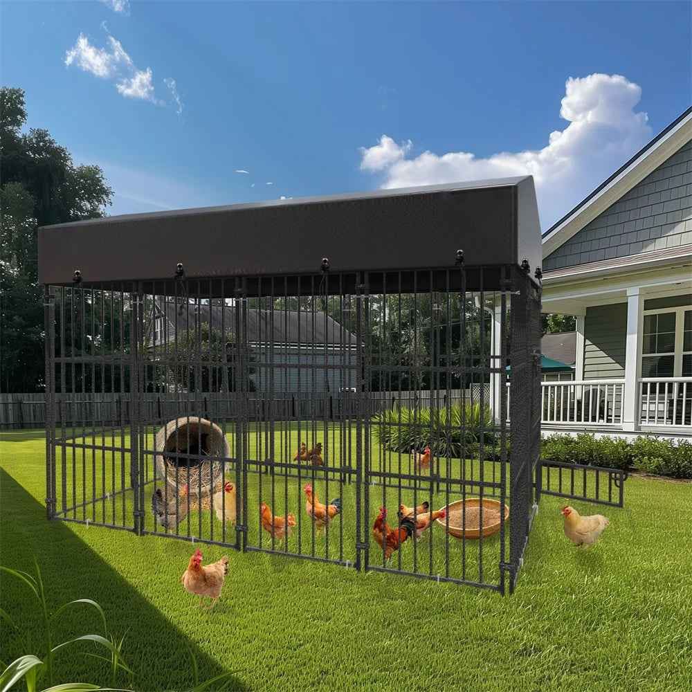 Heavy Duty Large Dog Kennel with Roof Cover