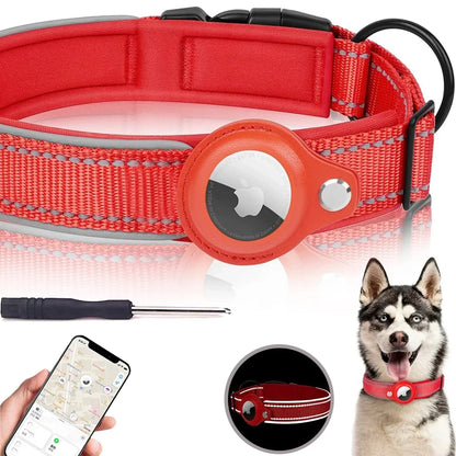 Apple Airtag Pet Dog Collar Anti-Lost Reflective WaterProof