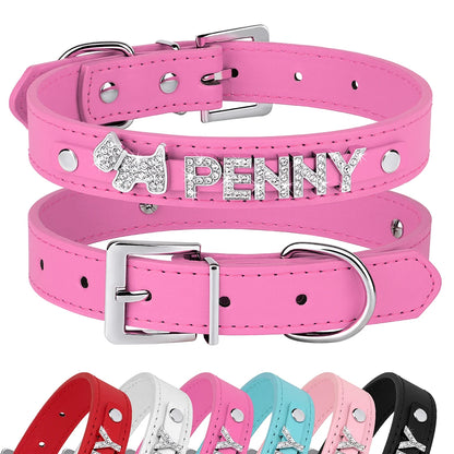 Bling Rhinestone Personalized Collar for Small Dog and Cat
