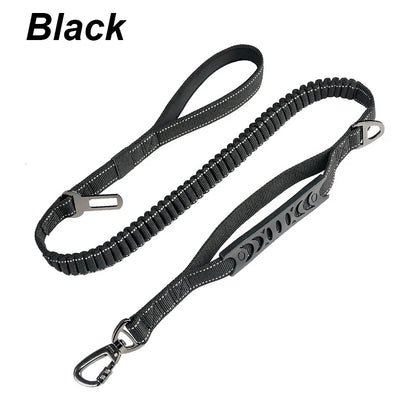 Reflective Nylon Multi-functional Retractable Dog Leash with Car Safety Buckle