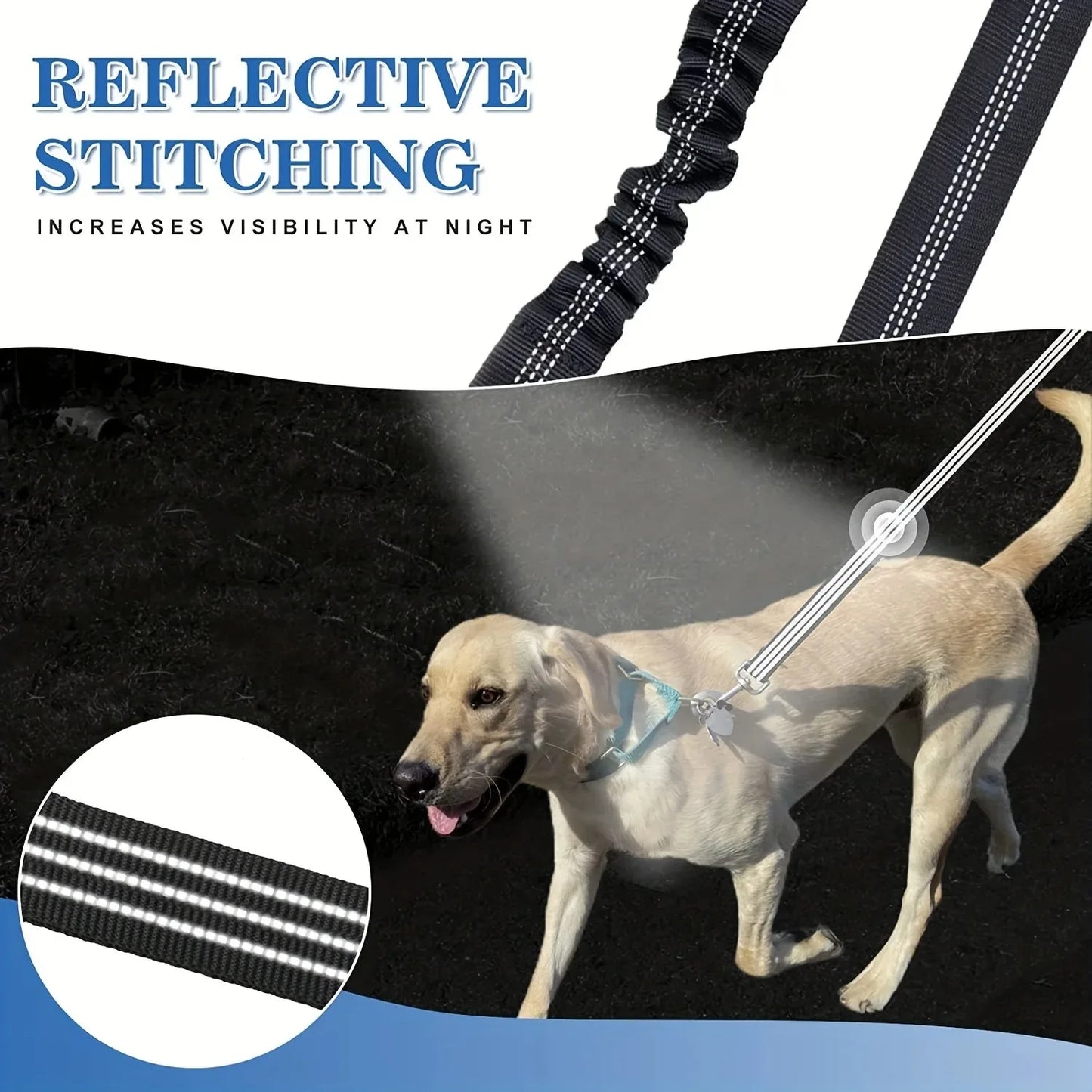 Pet Dog Double Leashes Elastic Extendable for Small Medium Dog