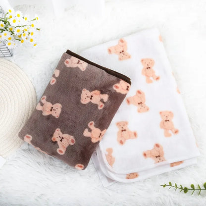 Pet Flannel Blanket Paw Print Pattern Pet Sleeping Mat for Cat Dog