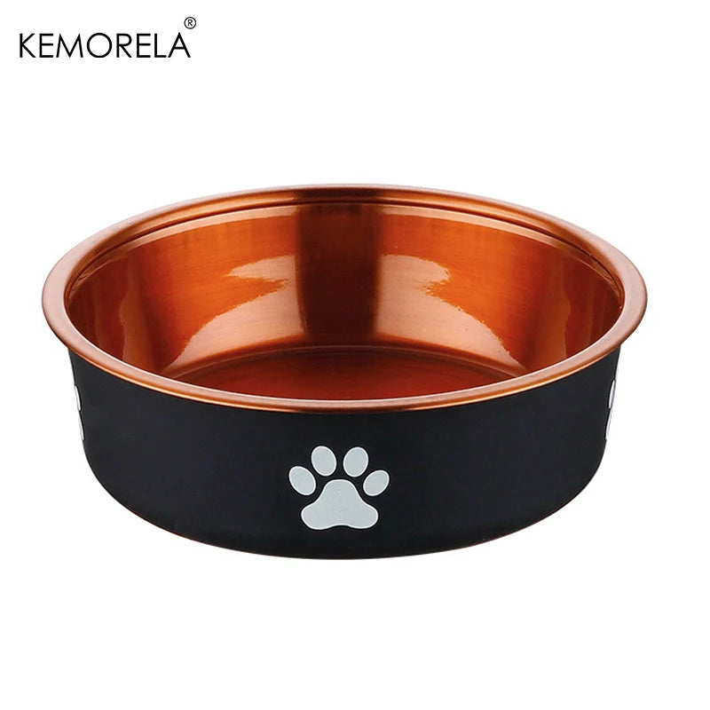 Brown colour stainless steel dog bowls 