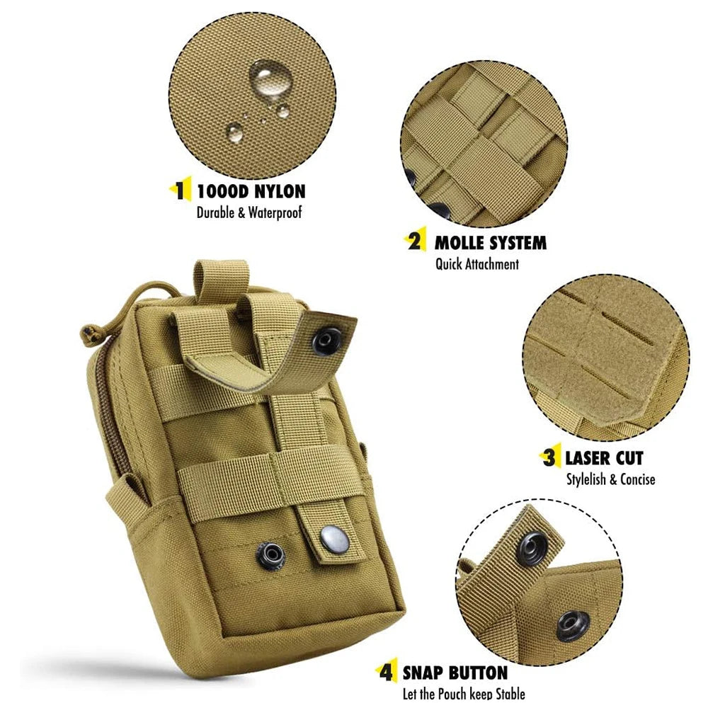 3Pcs Dog Tactical Bags Attaching on Harness Vest