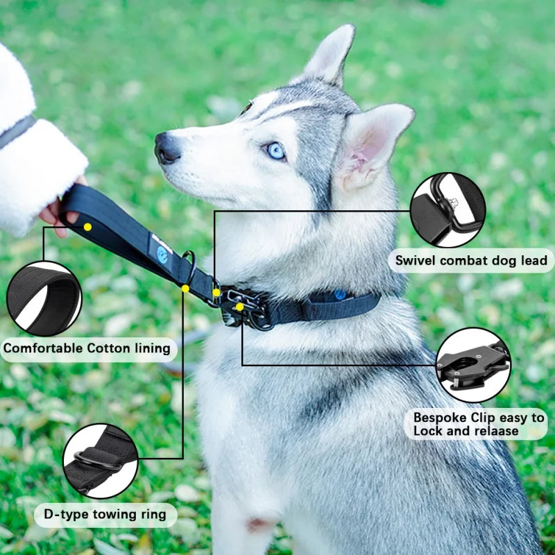 Dog Neck Leash - Nylon Short Walking Traffic Lead for Large Dog