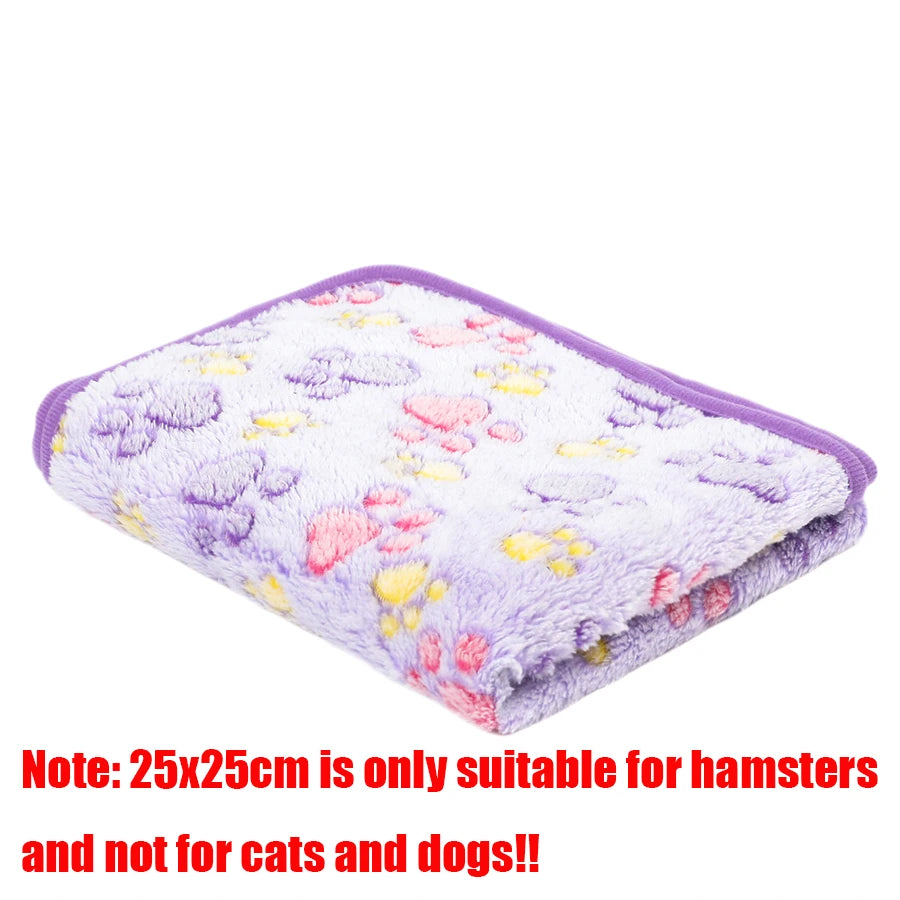 Pet Flannel Blanket Paw Print Pattern Pet Sleeping Mat for Cat Dog
