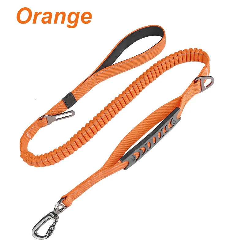 Reflective Nylon Multi-functional Retractable Dog Leash with Car Safety Buckle