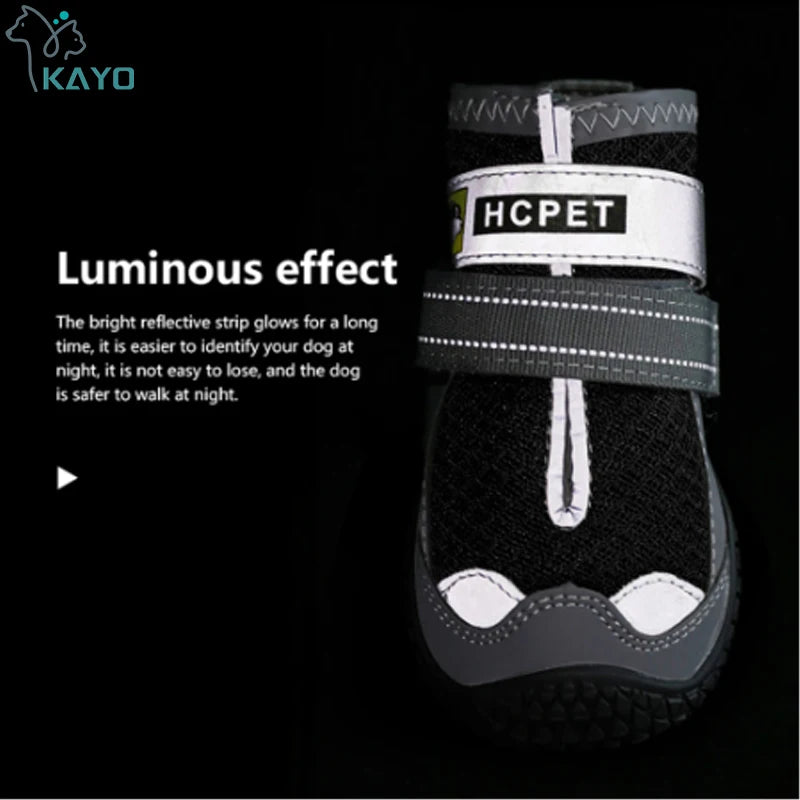 Dog Shoes Reflective Waterproof Anti-slip Footwear For Medium Large Dog