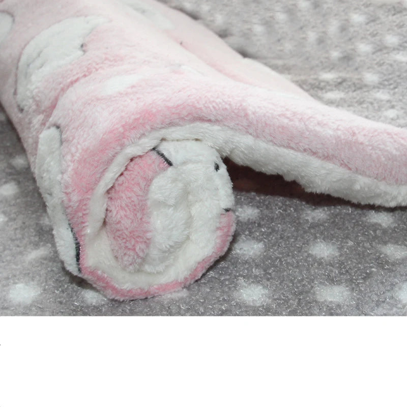 Large Flannel Dog Bed Sleeping Mat: Thickened Rug for Small to Large Pets