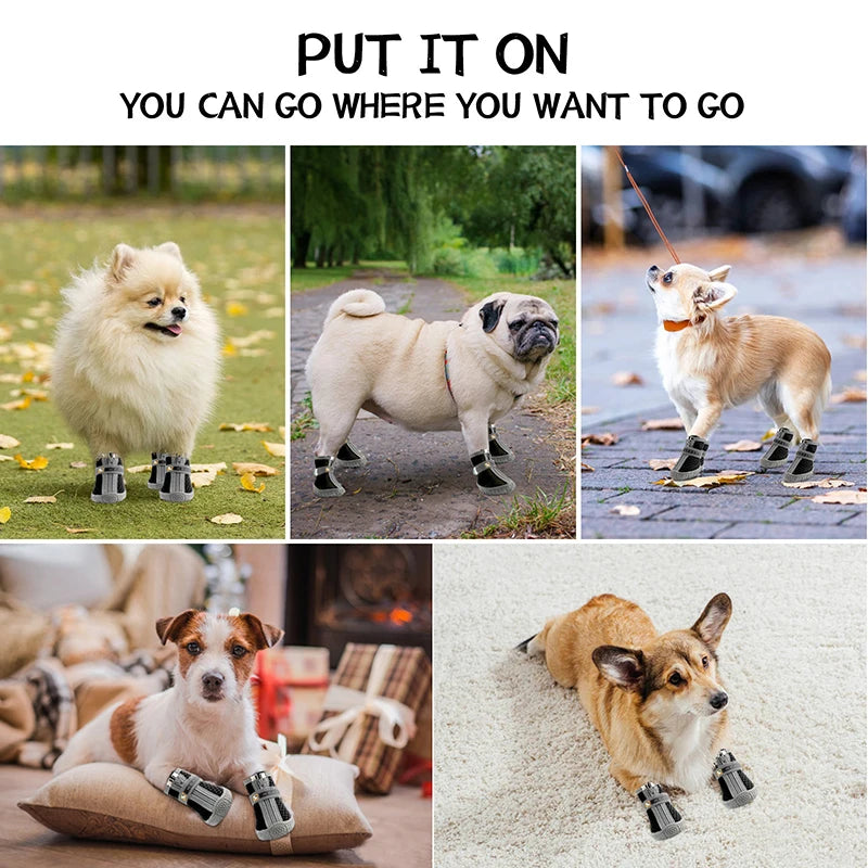 Small Dog Shoes Non-Slip Soles Thick Plush Protection