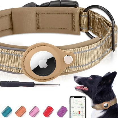 Apple Airtag Pet Dog Collar Anti-Lost Reflective WaterProof
