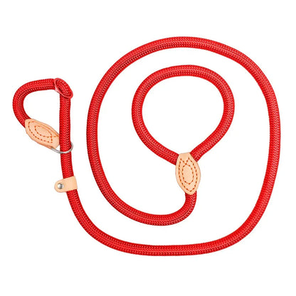 Dog Walking Leash Slip Rope: Heavy Duty Braided Rope Adjustable Loop Collar