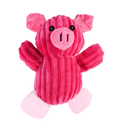 Red pig plush dog toys 