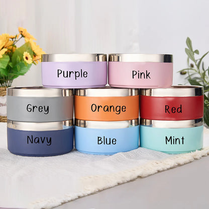 Stainless Steel Personalized Dog Cat Food Water Bowl