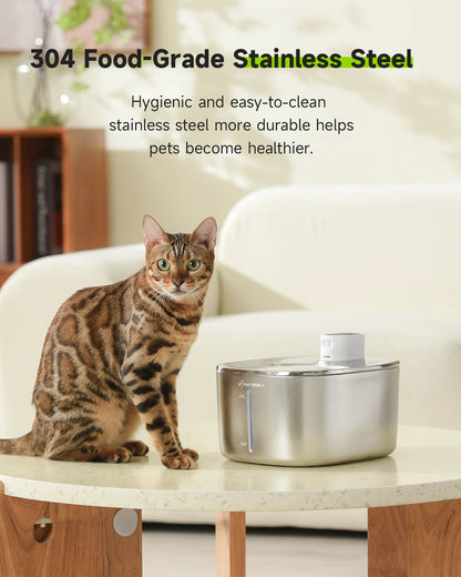 4L Wireless Automatic Water Fountain with Motion Sensor for Cats & Dogs