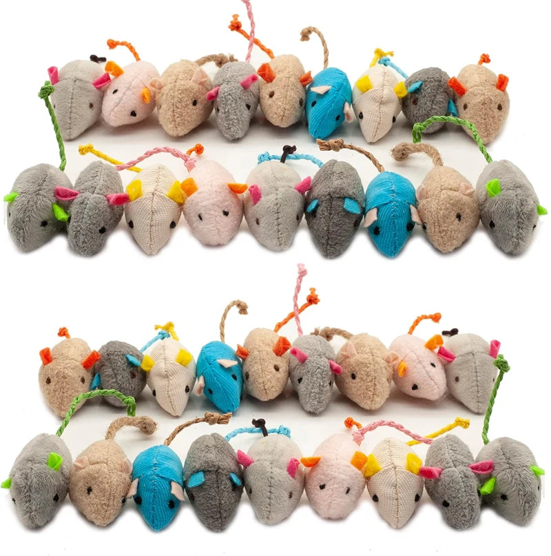 Rattle Cat Mouse Toys Catnip Faux Fur