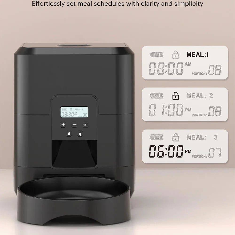 Automatic set meal schedules feeder