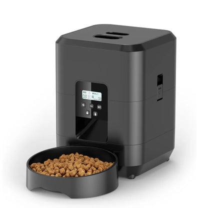 Black smart pet feeder
