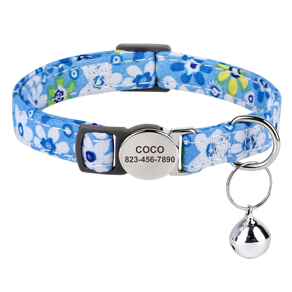 Cat collar personalised multicolour 3