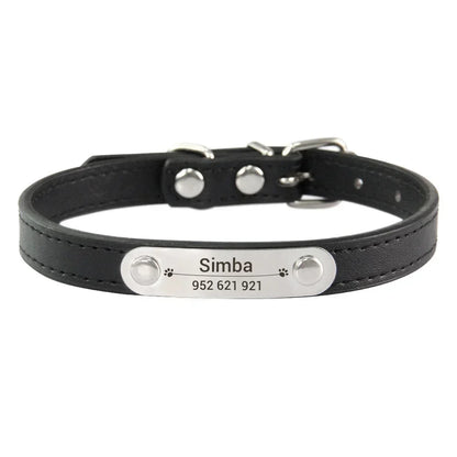 Colour black cat dog collar with name